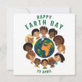 Happy Earth Day Flat Holiday Kaart (Voorkant)