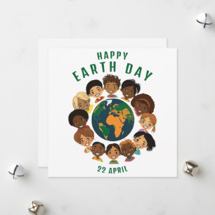 Happy Earth Day Flat Holiday Kaart