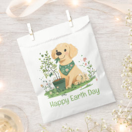 Happy Earth Day Golden Retriever Hondentuin Bedankzakje