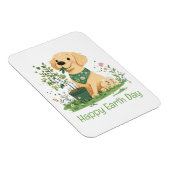Happy Earth Day Golden Retriever Hondentuin Magneet (Rechterzijde)