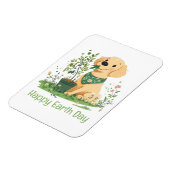 Happy Earth Day Golden Retriever Hondentuin Magneet (Linkerzijde)