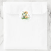 Happy Earth Day Golden Retriever Hondentuin Ronde Sticker (Tas)