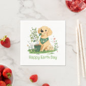 Happy Earth Day Golden Retriever Hondentuin Servet (Insitu)