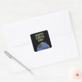 Happy Earth Day Hands Holding Planet in Space Vierkante Sticker (Envelop)