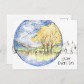 Happy Earth Day Honey Locust Trees Landscape Feestdagenkaart (Voorkant / Achterkant)
