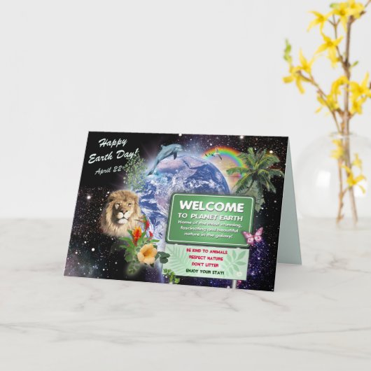 Happy Earth Day 🌐 🌱 Kaart (Gele Bloem)