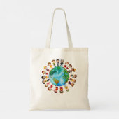 Happy Earth Day Kinderen over de hele wereld Tote Bag (Achterkant)