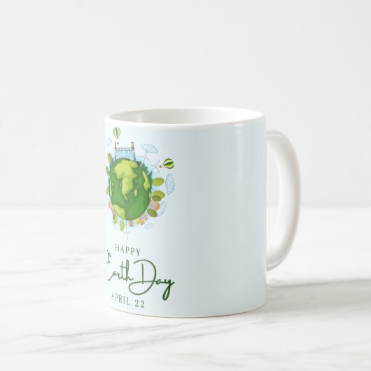 Happy Earth Day Koffiemok (Voorkant rechts)