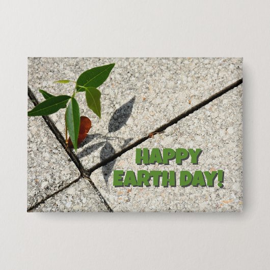 Happy Earth Day Maple Tree Seedling Button (Voorkant)