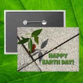 Happy Earth Day Maple Tree Seedling Button