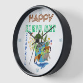 Happy Earth Day Muur Klok (Hoek)