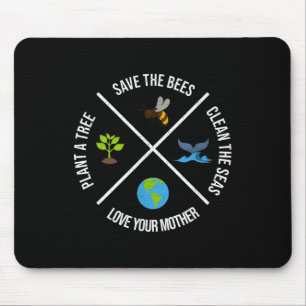 Happy Earth Day Plant Treedt schone Zeeen op om bi Muismat