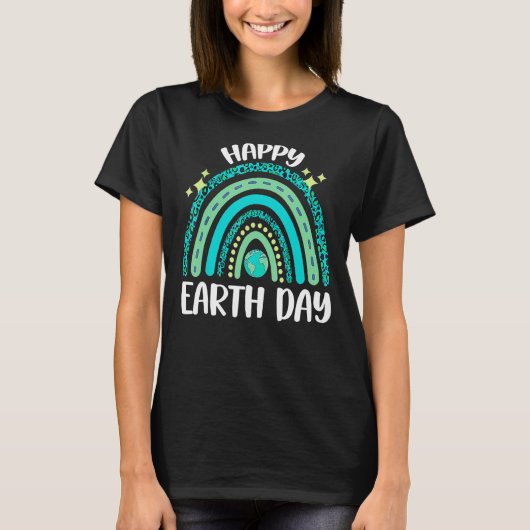Happy Earth Day Rainbow Leopard Green Earth Day 22 T-shirt (Voorkant)