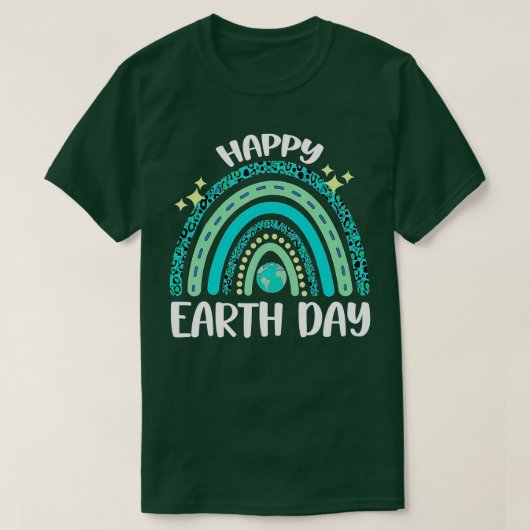 Happy Earth Day Rainbow Leopard Green Earth Day 22 T-shirt (Design voorkant)