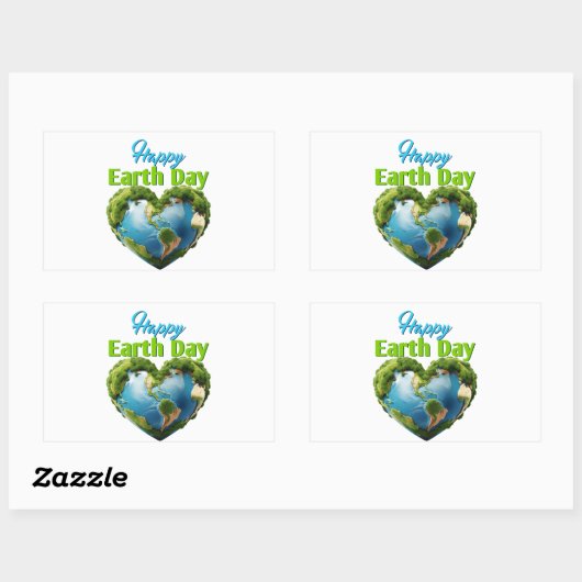 Happy Earth Day Rechthoekige Sticker (Vel)