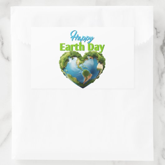 Happy Earth Day Rechthoekige Sticker (Tas)