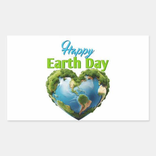 Happy Earth Day Rechthoekige Sticker (Voorkant)