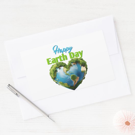 Happy Earth Day Rechthoekige Sticker (Envelop)