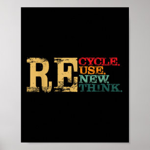 Happy Earth Day Recyclen Hergebruik Hernieuwen Her Poster