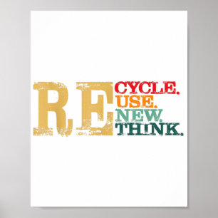 Happy Earth Day Recyclen Hergebruik Hernieuwen Her Poster