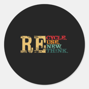 Happy Earth Day Recyclen Hergebruik Hernieuwen Her Ronde Sticker