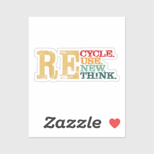 Happy Earth Day Recyclen Hergebruik Hernieuwen Her Sticker (Vel)