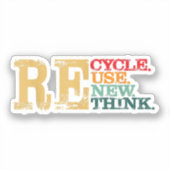 Happy Earth Day Recyclen Hergebruik Hernieuwen Her Sticker (Voorkant)