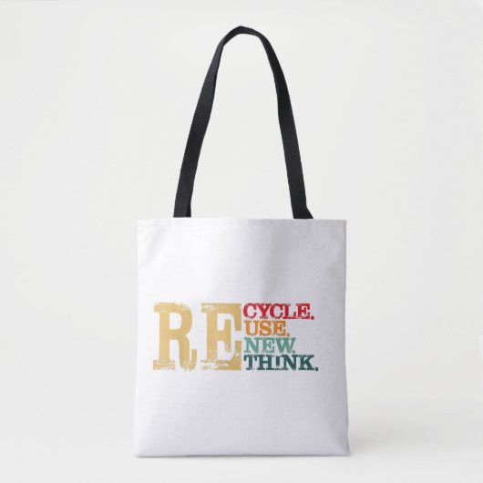 Happy Earth Day Recyclen Hergebruik Hernieuwen Her Tote Bag (Voorkant)