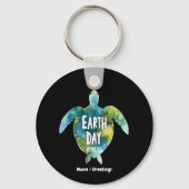 Happy Earth Day Red de aarde en red de schildpad Sleutelhanger (Voorkant)