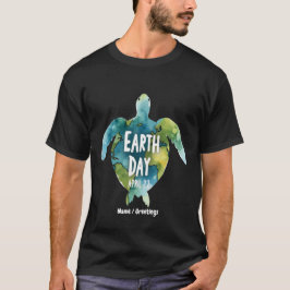 Happy Earth Day Red de aarde en red de schildpad T-shirt