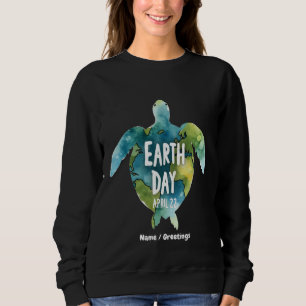 Happy Earth Day Red de aarde en red de schildpad Trui