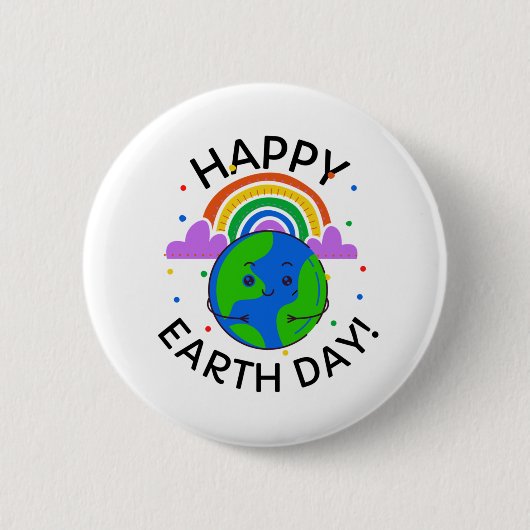 Happy Earth Day Ronde Button 5,7 Cm (Voorkant)