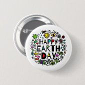 Happy Earth Day Ronde Button 5,7 Cm (Voorkant /achterkant)