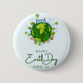 Happy Earth Day Ronde Button 5,7 Cm (Voorkant)