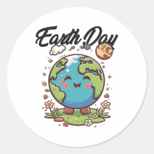 Happy Earth Day Ronde Sticker