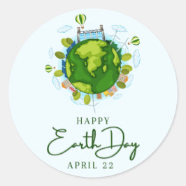 Happy Earth Day Ronde Sticker