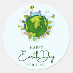 Happy Earth Day Ronde Sticker