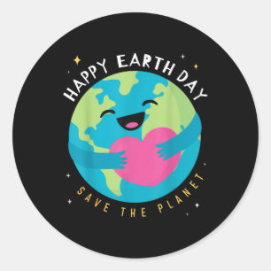 Happy Earth Day Save the Planet Earth Day Jongens Ronde Sticker