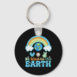 Happy Earth Day Schattigee Rainbow Earth-liefhebbe Sleutelhanger
