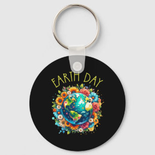 Happy Earth Day Shirt Cute Earth met Florence Eart Sleutelhanger