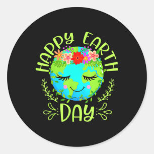 Happy Earth Day Shirt Schattige Earth Day 2025 Man Ronde Sticker