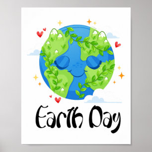 Happy Earth Day Shirt Schattige Earth Day Mannen V Poster