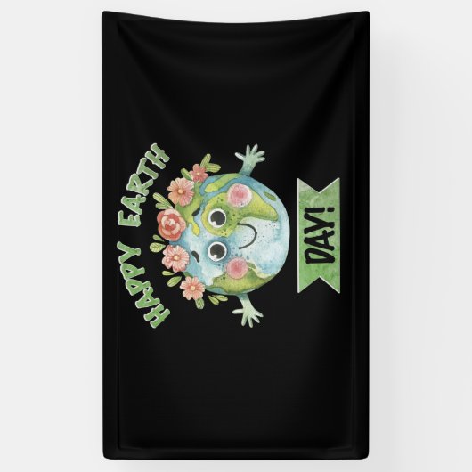 Happy Earth Day Spandoek (Verticaal)