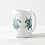 Happy Earth Day Turtle Design Koffiemok (Voorkant rechts)