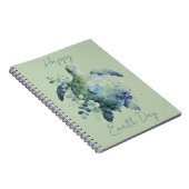Happy Earth Day Turtle Design Notitieboek (Rechterzijde)