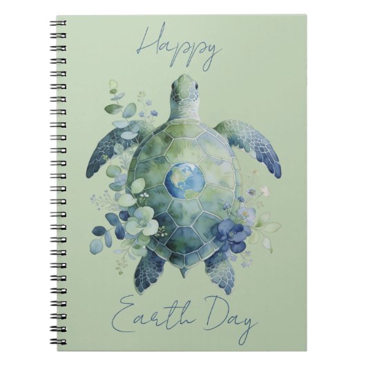 Happy Earth Day Turtle Design Notitieboek (Voorkant)
