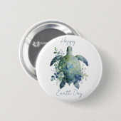 Happy Earth Day Turtle Design Ronde Button 5,7 Cm (Voorkant /achterkant)
