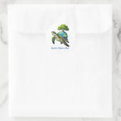 Happy Earth Day Turtle Planet and Trees Ronde Sticker (Tas)