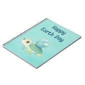 Happy Earth Day Turtle with Globe Notitieboek (Linkerzijde)