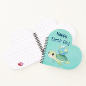 Happy Earth Day Turtle with Globe Notitieboek (Binnen)
